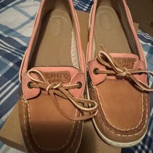 Sperry Women's Pink and Tan Loafers